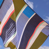 Hübsch Decke/Überwurf „Pavillon Block Blau Multifarben“ | 140 × 200 cm | Hübsch