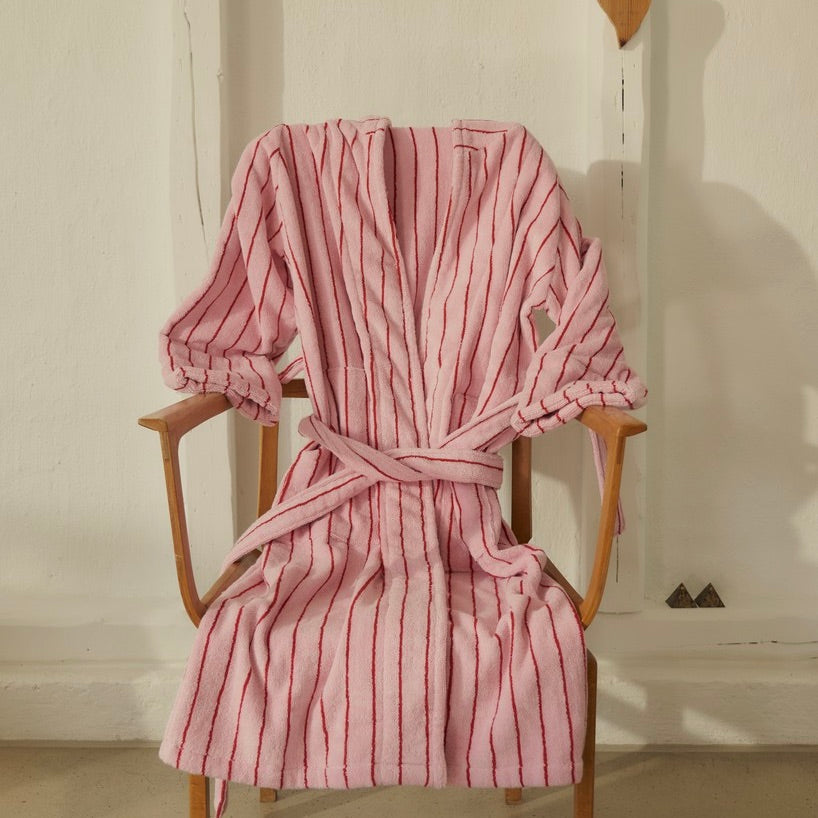 BONGUSTA Bademantel „Naram Baby Pink & Sky Patrol Red“ (S/M) | BONGUSTA | Kuscheliger Bademantel