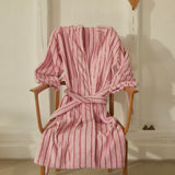 BONGUSTA Bademantel „Naram Baby Pink & Sky Patrol Red“ (S/M) | BONGUSTA | Kuscheliger Bademantel