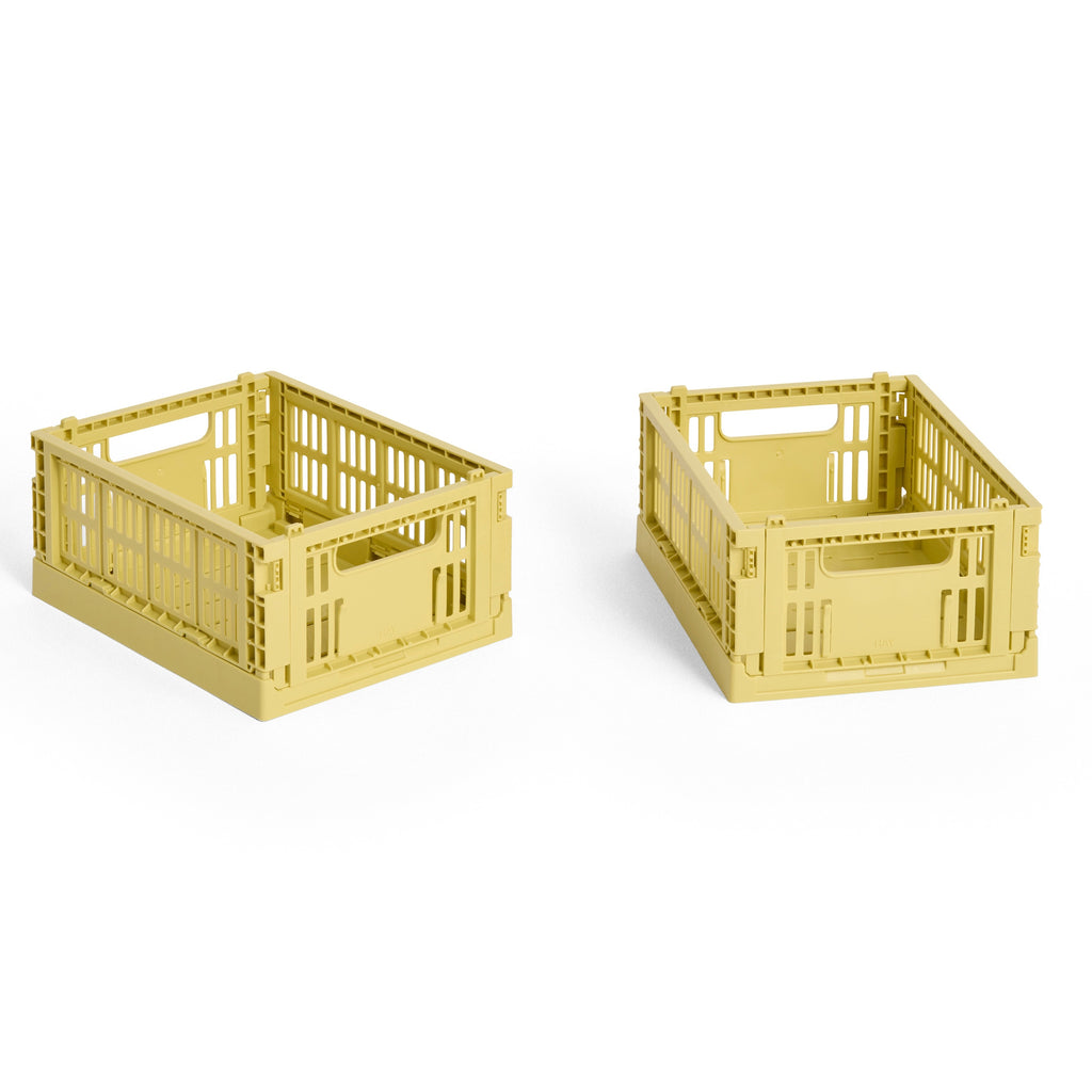 HAY Faltbox „Colour Crate Mini Dusty Yellow“ | 2er-Set mit Stil | HAY