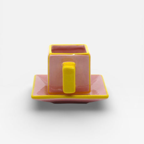 Table Machine Tassen “Coffee Cup Tile” 2 Stk. Pink & Yellow | 2er-Set | Table Machine