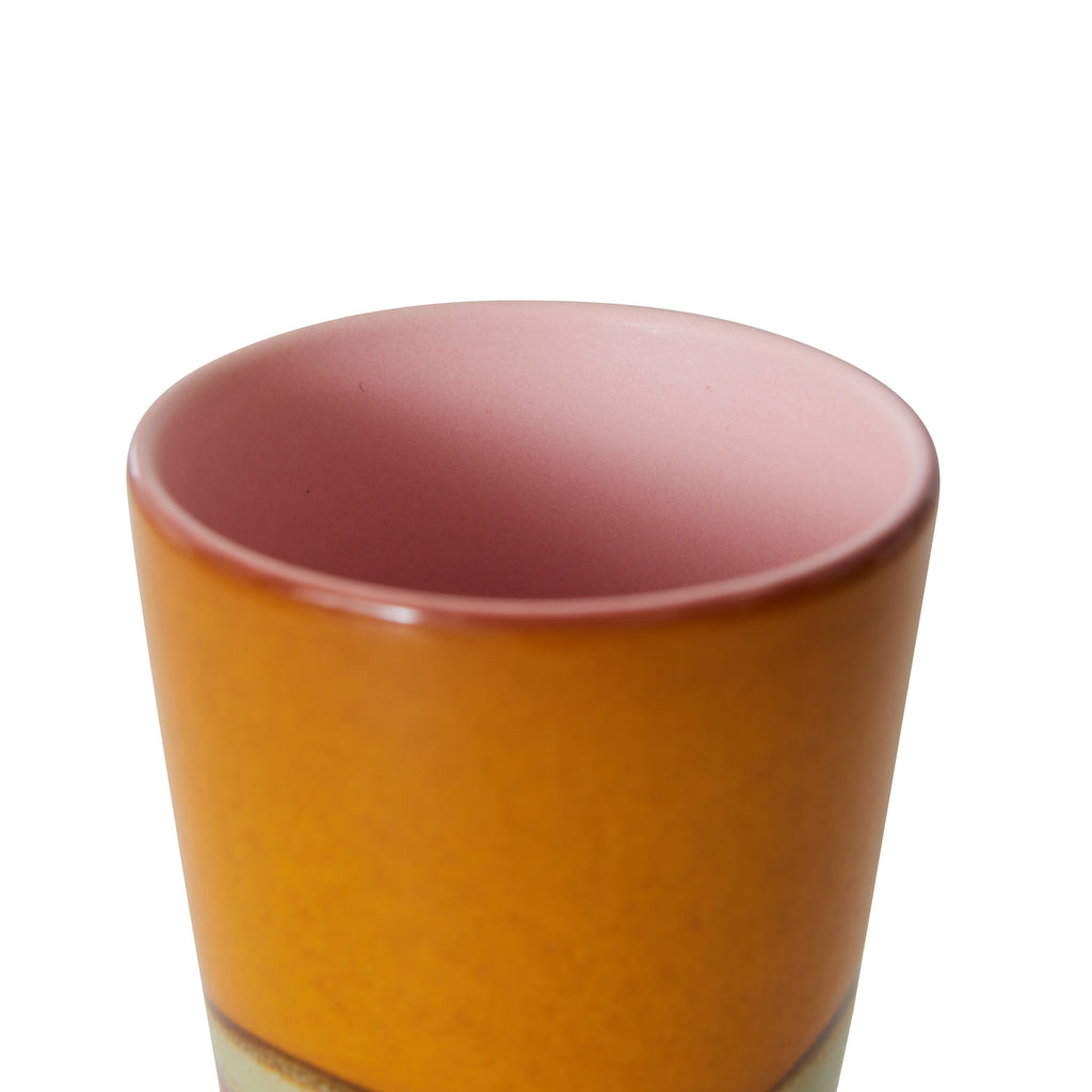 HKliving Latte Tasse HKliving "70s Ceramics Clay" | 280ml Steingut-Tasse im Retro-Design