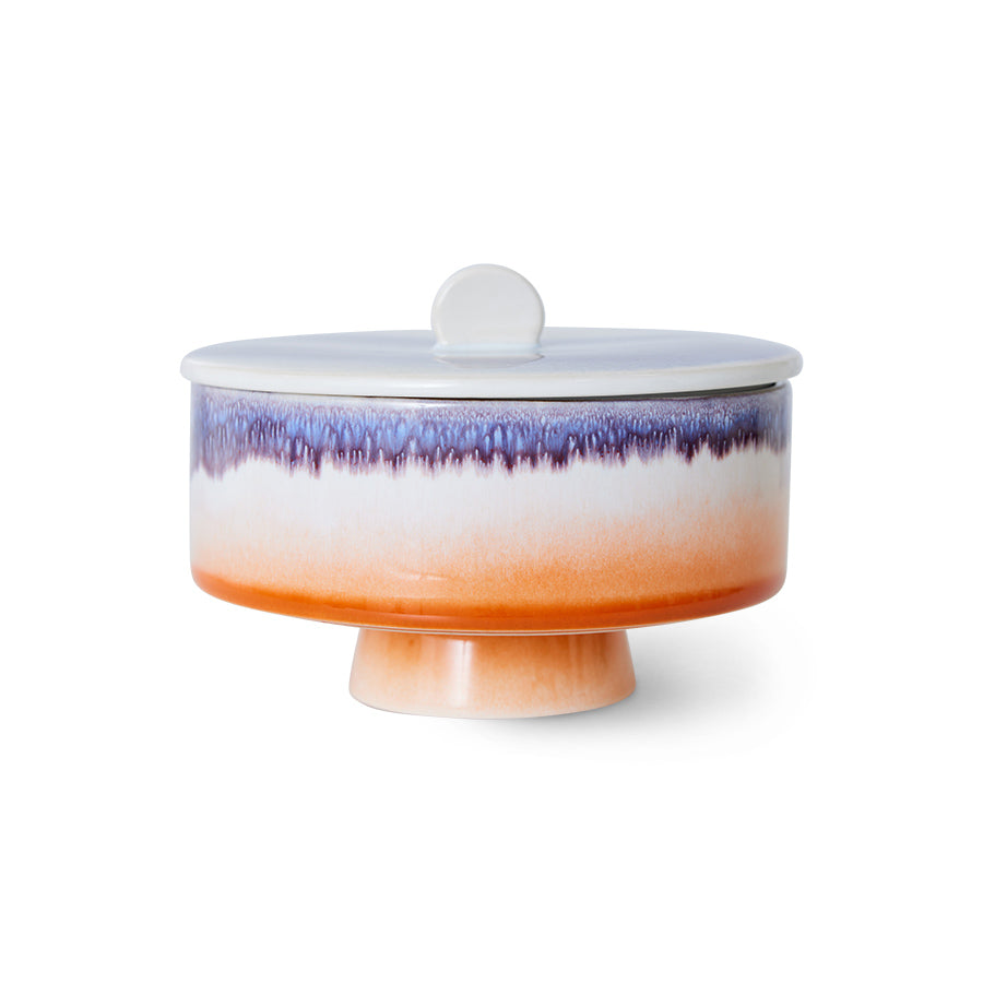 HKliving Bonbon Dose HKliving "70s Ceramics Mauve" | 14x14x10cm Bonbonniere aus Steingut im Retro-Design