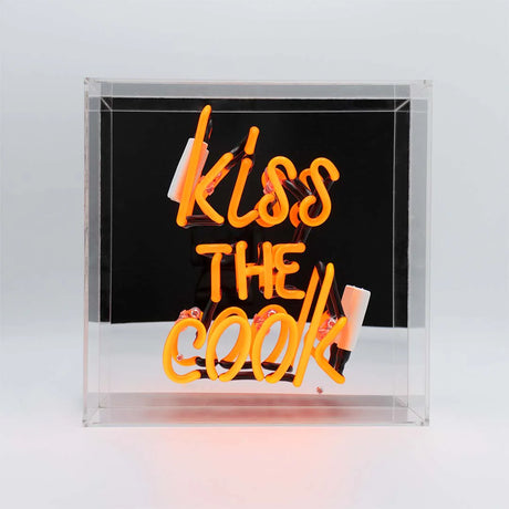 Locomocean Acrylic Box Neon „Kiss the Cook Orange“ | Locomocean | Neon Box für die Küche