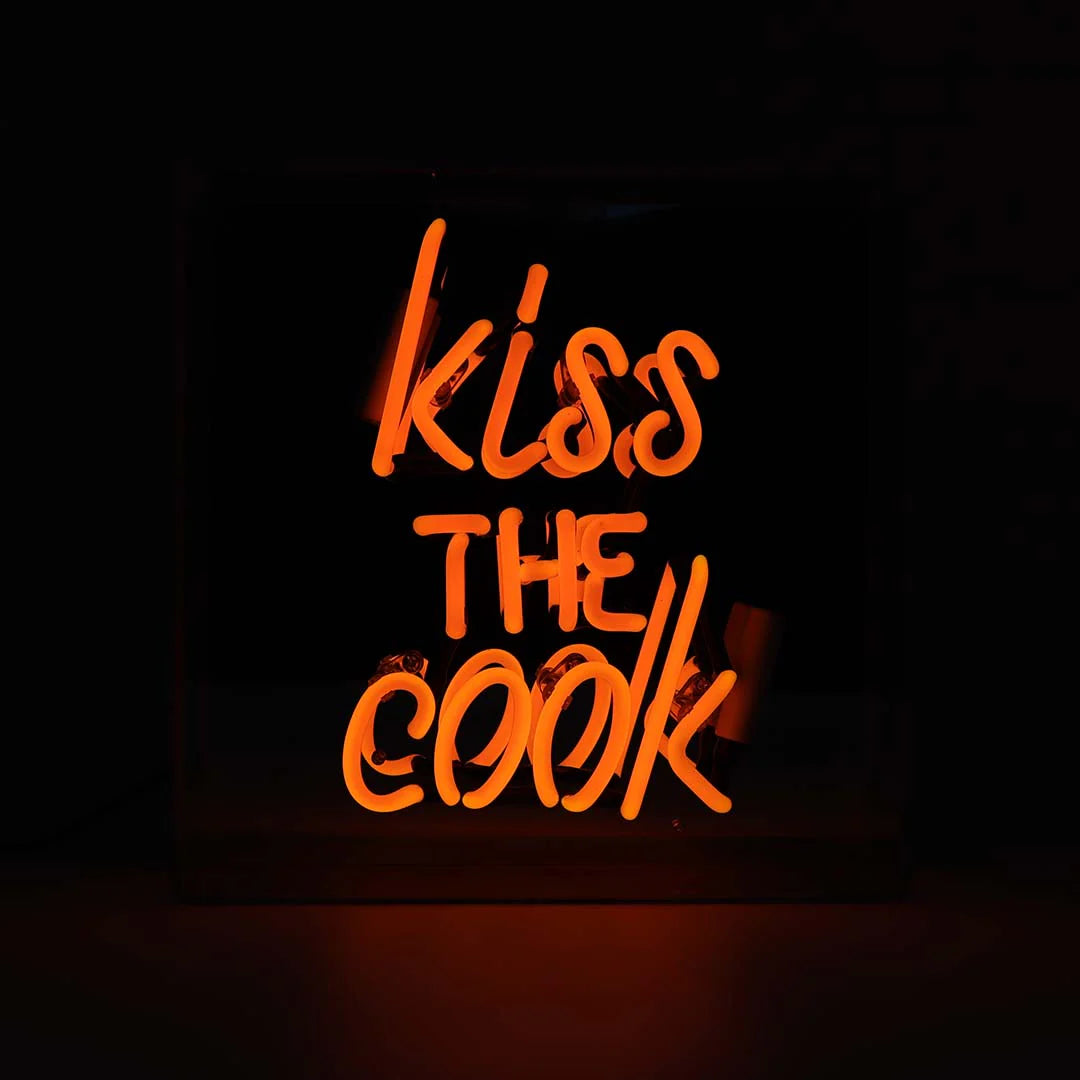 Locomocean Acrylic Box Neon „Kiss the Cook Orange“ | Locomocean | Neon Box für die Küche