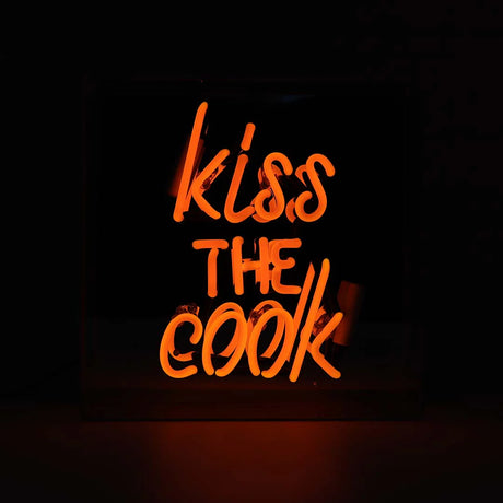 Locomocean Acrylic Box Neon „Kiss the Cook Orange“ | Locomocean | Neon Box für die Küche