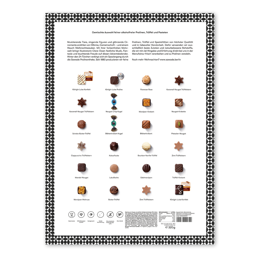 Sawade Adventskalender Sawade “Tannenbaum alkoholfrei” | Edler Pralinenkalender