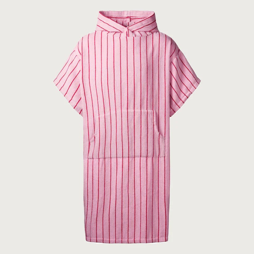 BONGUSTA Poncho „Naram Baby Pink & Sky Patrol Red“ (S/M) | BONGUSTA | Kuscheliger Poncho