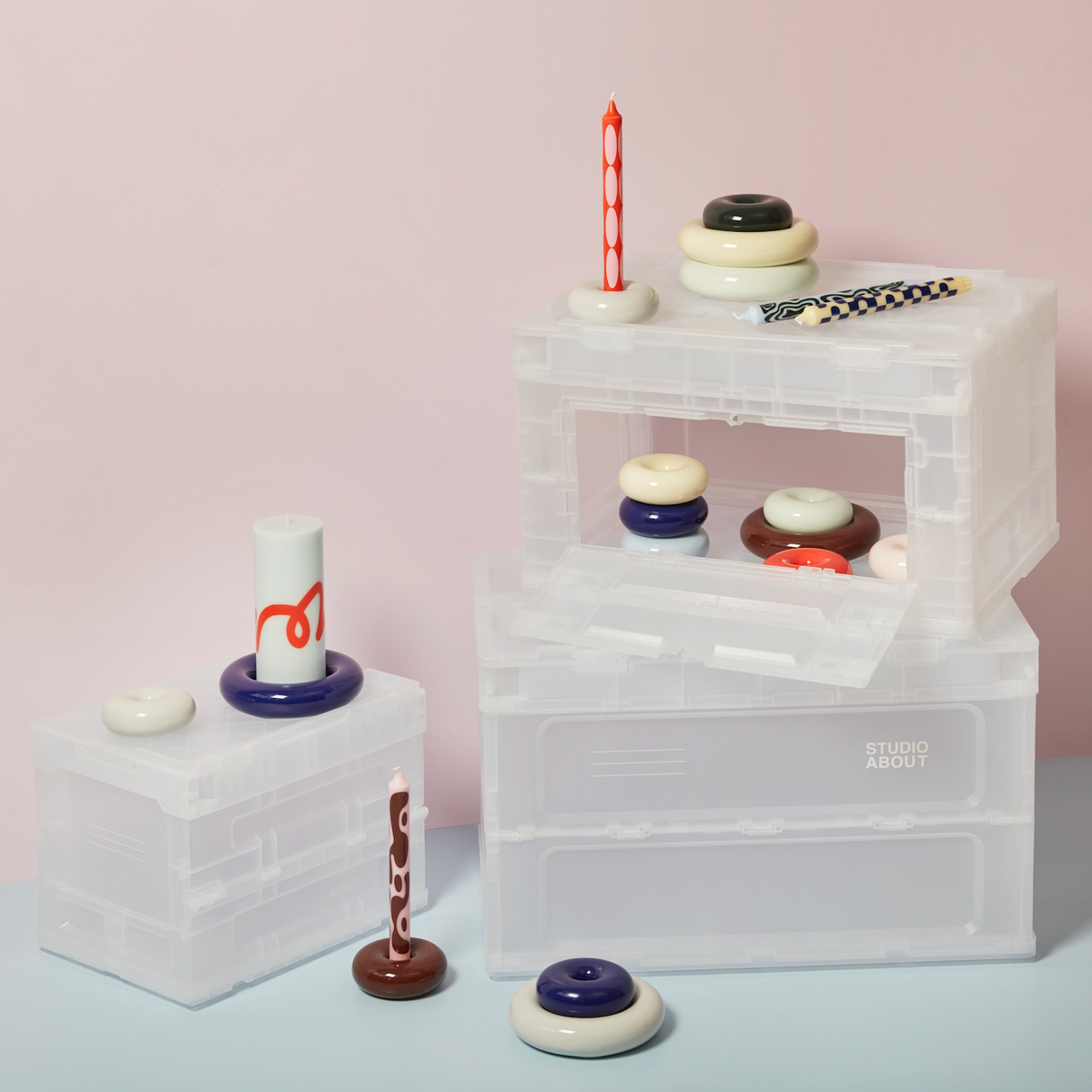 Studio About Aufbewahrungsbox “Medium” Transparent | Stapelbare Box | Studio About