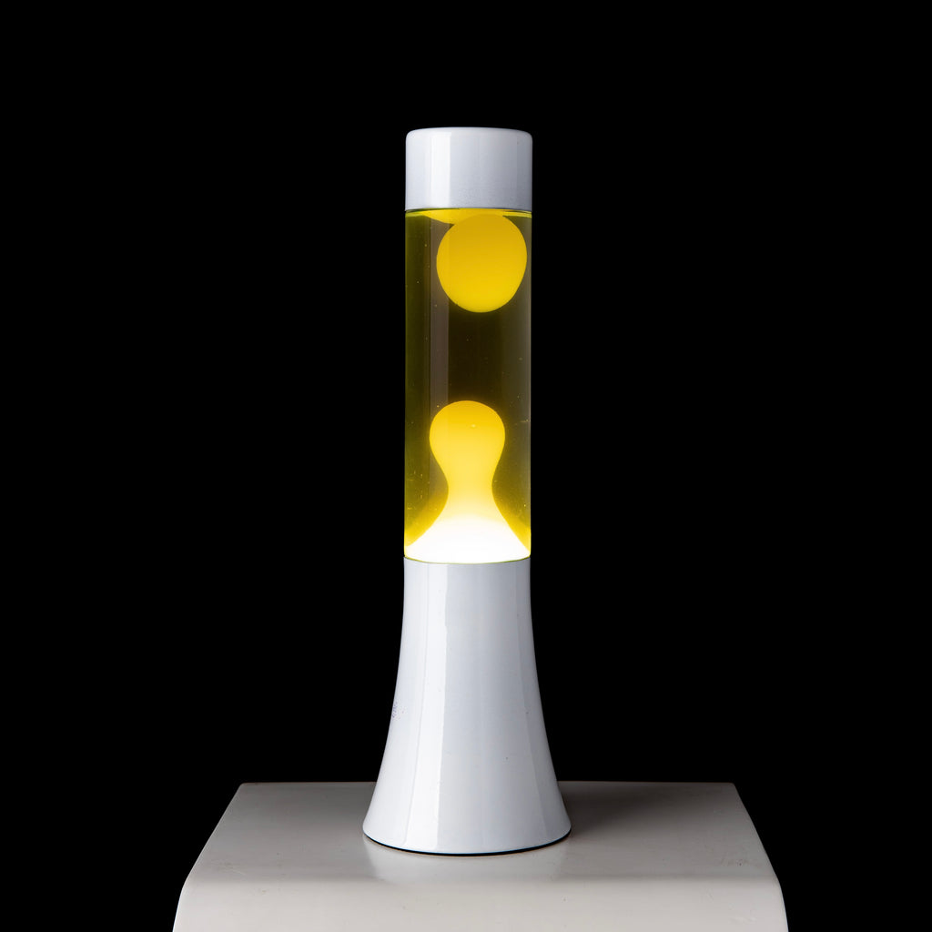 Fisura Lava Lampe Fisura "Mini" | Yellow & White | Sanfte Farbspiele