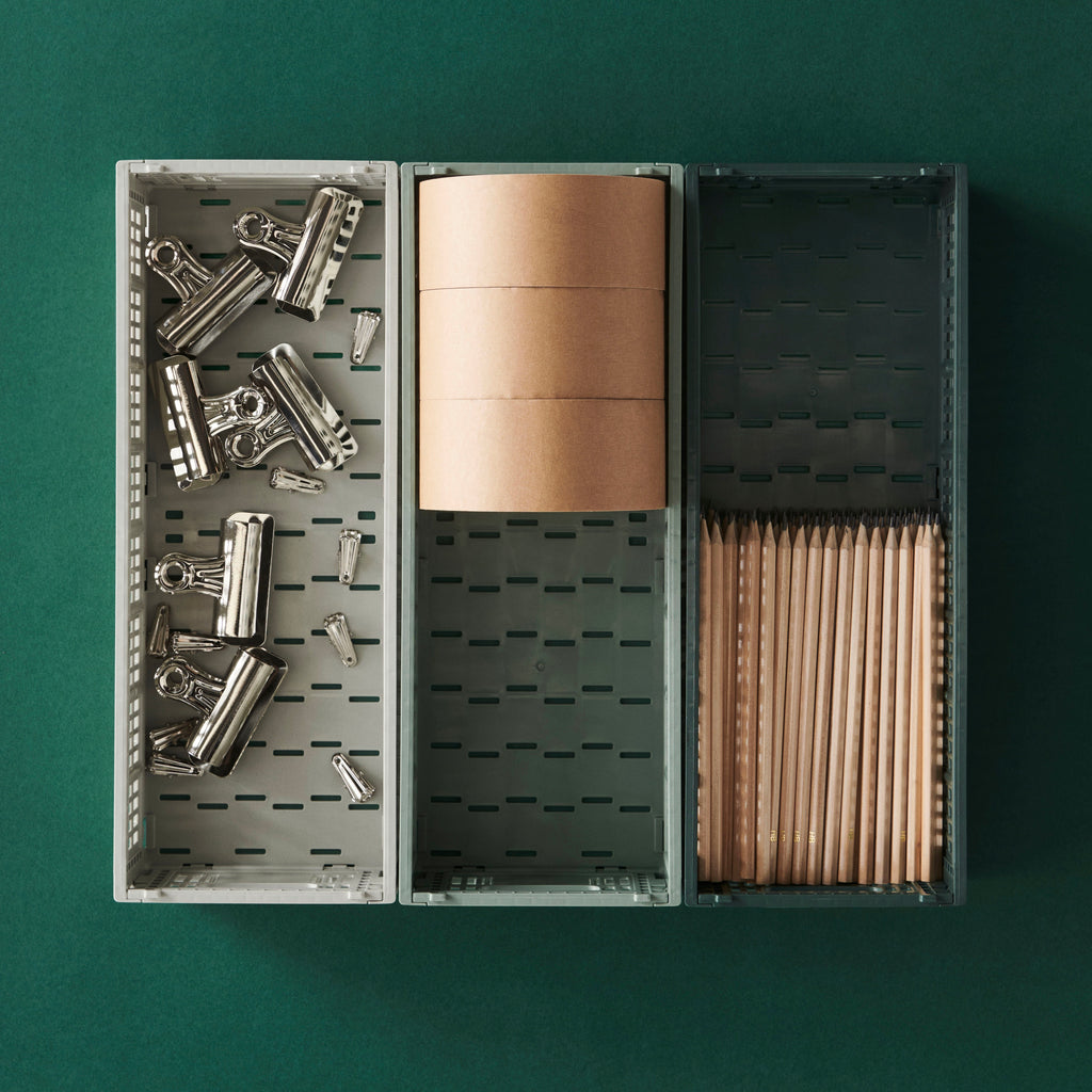 HAY Faltbox „Colour Crate Mini Oblong Dusty Blue“ | Praktisch & ruhig | HAY
