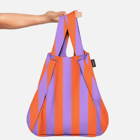 notabag Rucksack „Red/Purple Stripes“ | Kontrastreiche Streifen | Notabag