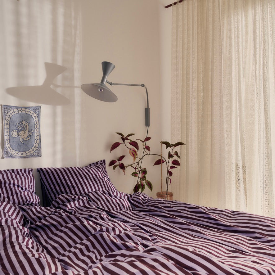 BONGUSTA Bettwäsche-Set “Wine & Lavender Blue” 140×200cm + 80×80cm | BONGUSTA