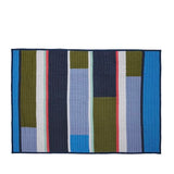 Hübsch Decke/Überwurf „Pavillon Block Blau Multifarben“ | 140 × 200 cm | Hübsch