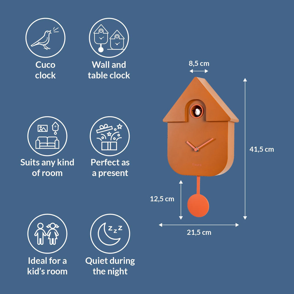 Fisura Uhr Fisura "Cuckoo Clock" | Terracotta | Retro & Modern