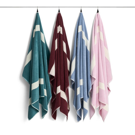 HAY Badelaken „Stripe Burgundy“ 100x150cm | Modernes Bad | HAY