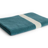 HAY Badelaken „Stripe Petrol Blue“ 100x150cm | Weiche Baumwolle | HAY