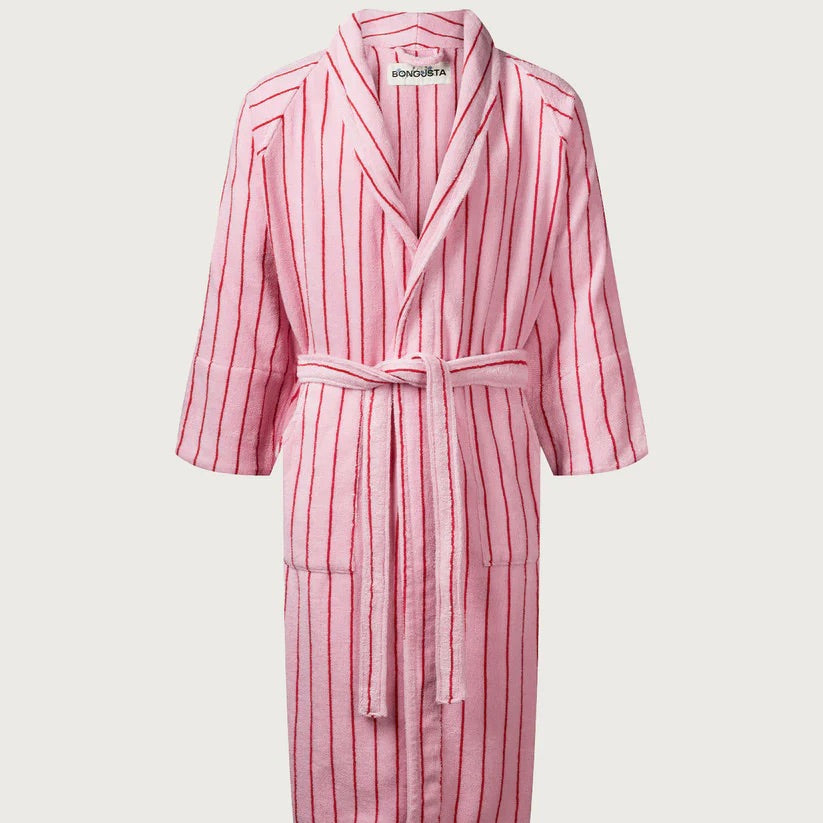 BONGUSTA Bademantel „Naram Baby Pink & Sky Patrol Red“ (S/M) | BONGUSTA | Kuscheliger Bademantel