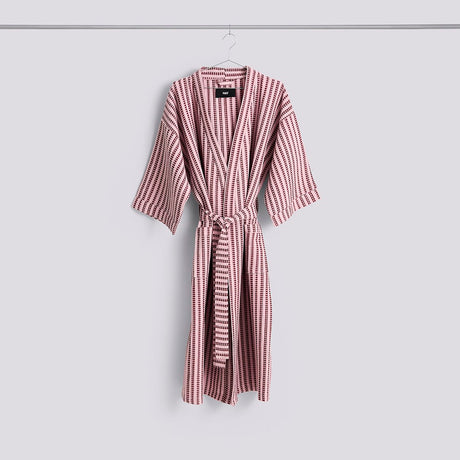 HAY Bademantel „Waffle Bathrobe Stripe Cool Pink“ | Modern Spa | HAY