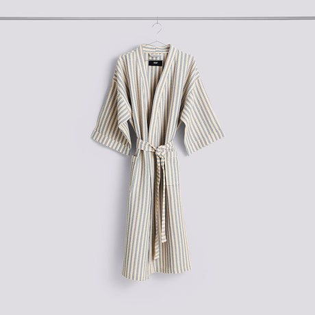 HAY Bademantel „Waffle Bathrobe Stripe Dusty Blue“ | Soft Comfort | HAY