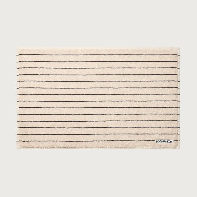 BONGUSTA Badematte BONGUSTA “Creme & Ink” | 50x80cm Baumwolle | Weich & Stilvoll