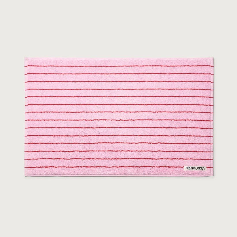 BONGUSTA Badematte BONGUSTA “Pink & Ski Patrol” | 50x80cm Baumwolle | Farbharmonie & Komfort