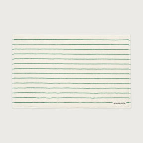 BONGUSTA Badematte BONGUSTA “Pure White & Grass” | 50x80cm Baumwolle | Zeitlos & Frisch