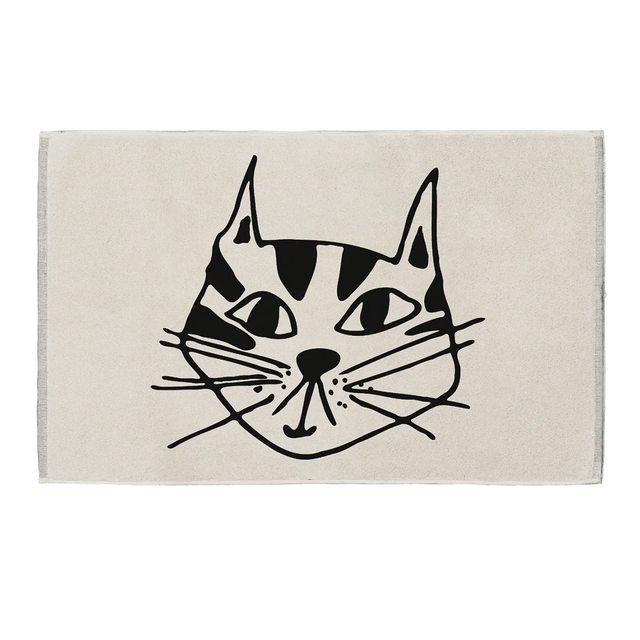helen b Badematte „Kitty“ | Schwarz-Weiß & mit Katze | helen b