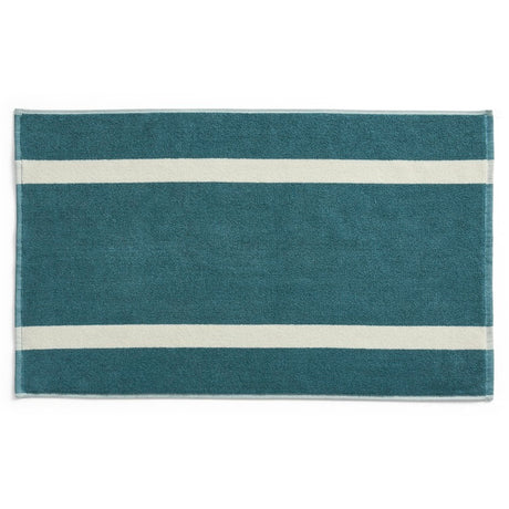 HAY Badematte „Stripe Petrol Blue“ 50x80cm | Weiche Baumwolle | HAY