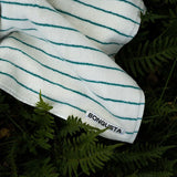 BONGUSTA Badetuch BONGUSTA “Pure White & Grass” | 70x140cm Baumwolle | Zeitlos & Naturverbunden