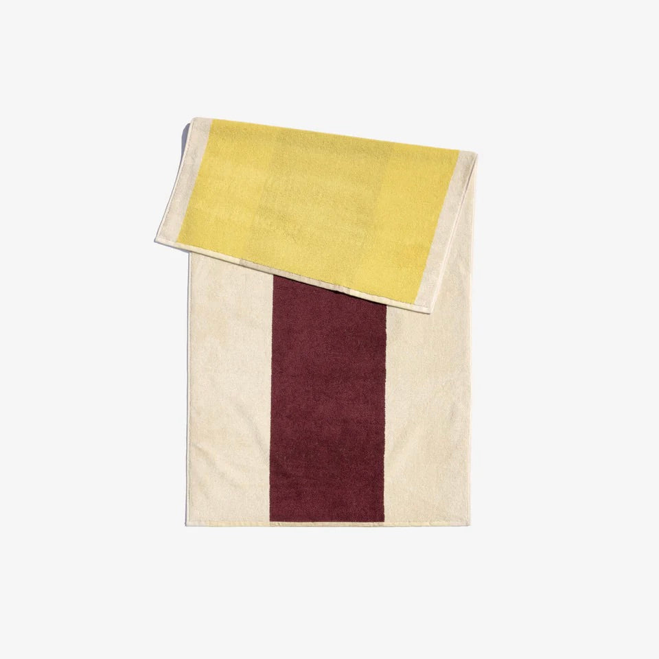 SUITE702 Badetuch „Yellow-Bordeaux“ (70x140cm) | SUITE702 | Farbintensives Badetuch