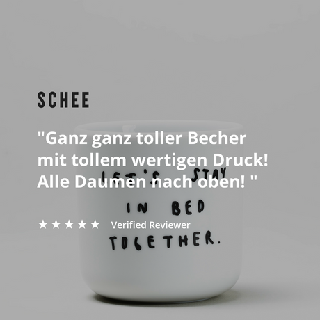 YAHYA Studio Becher "Let's stay in bed together"