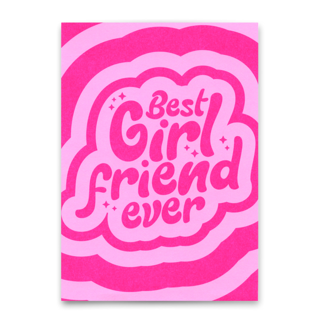 Deli Cards Postkarte "Best girlfriend ever" | Coole Klappkarte für Verliebte