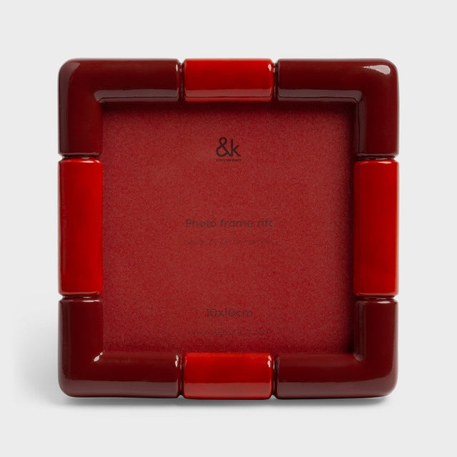 &Klevering Bilderrahmen „Rift Burgundy Square“ | Knallig und modern | &Klevering
