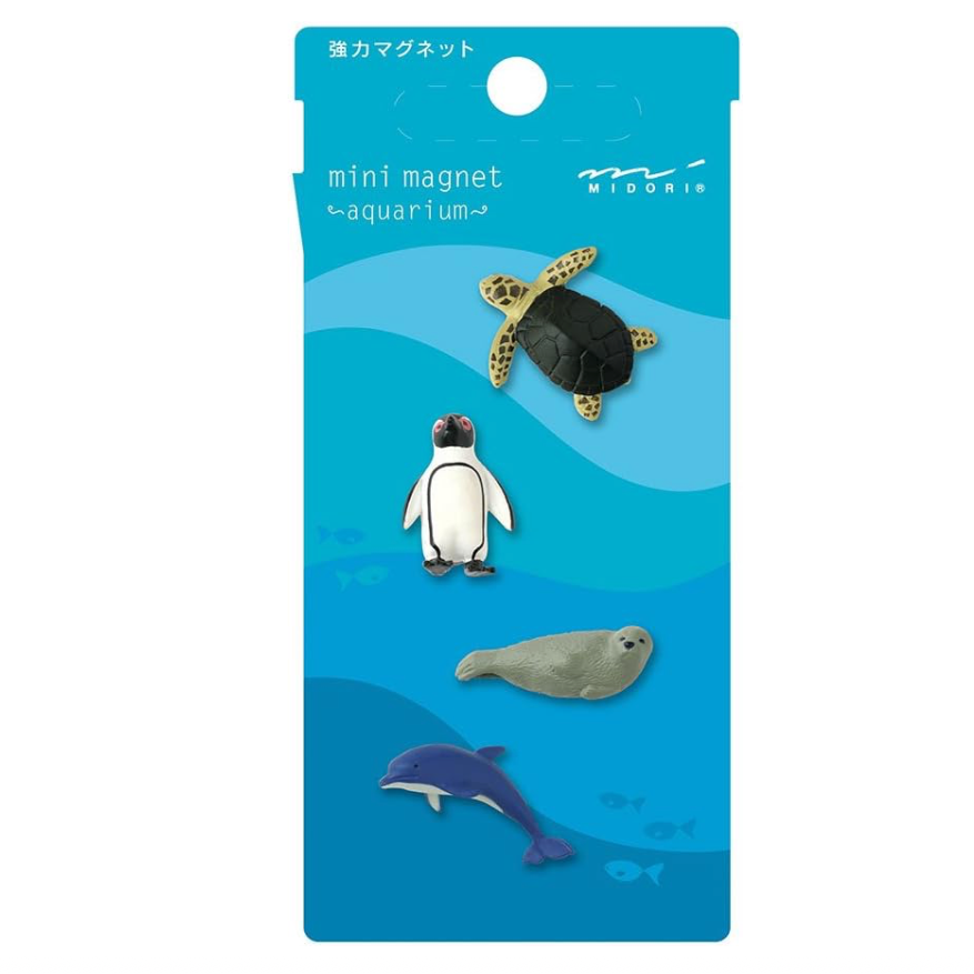 Midori Magnete Midori "Mini Aquarium" (4 Stück) | Niedliche Meeresbewohner als Magnet