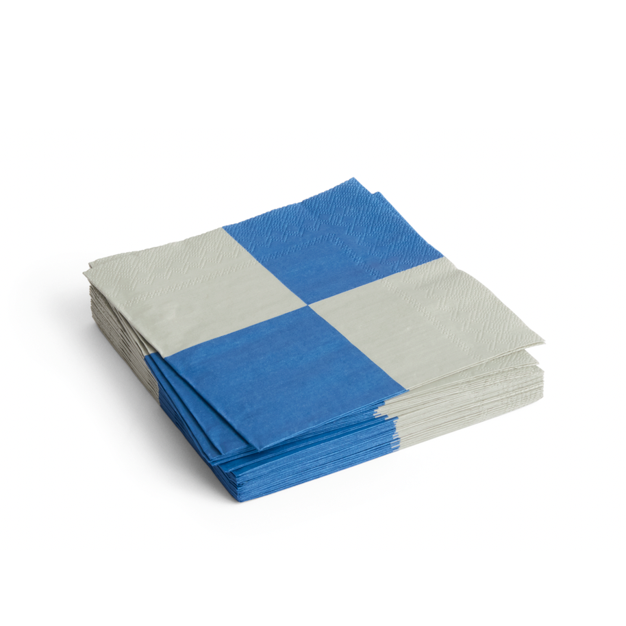 HAY Servietten „Grey & Blue L Check“ | Set mit 20 Stück | HAY