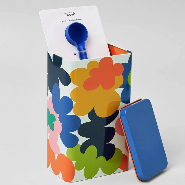 WRAP Blechdose mit Löffel „Abstract Flowers“ | Florale Illustration | WRAP