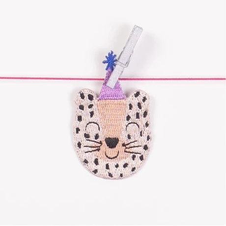 HejPatches Bügelbild „Party Leopard“ | Statement-Patch mit Humor | hejpatches