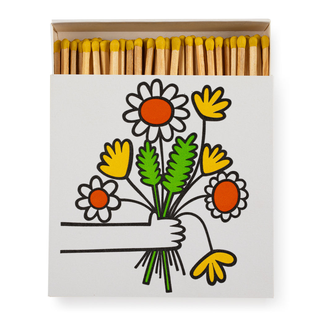 Archivist Lange Streichhölzer „Flowers by Jane Foster“ von Archivist | 100 Stück in Square Matchbox