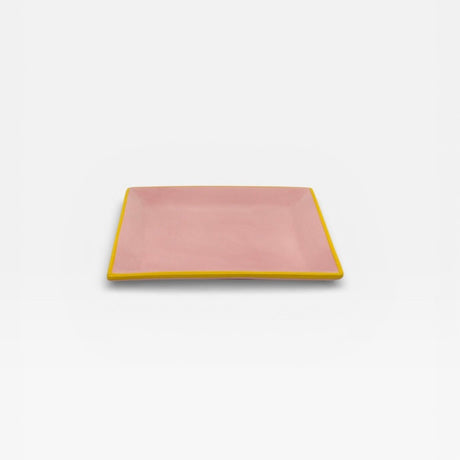 Table Machine Dessert-Teller-Set “Tile” 4 Stk. Pink & Yellow | 4er-Set | Table Machine