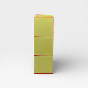 Table Machine Vase “Triple Tile” Yellow & Orange | Skulpturales Design | Table Machine