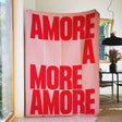 navucko Decke “Amore” Rosa/Rot 130 x 200 cm | 100% Wolle | navucko