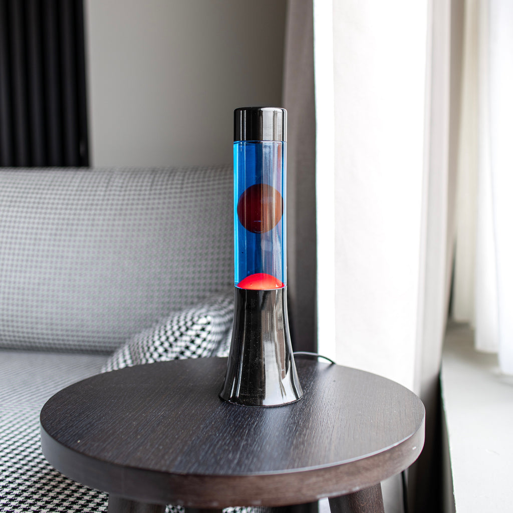 Fisura Lava Lampe Fisura "Mini" | Red & Blue | Nostalgisches Retro-Feeling