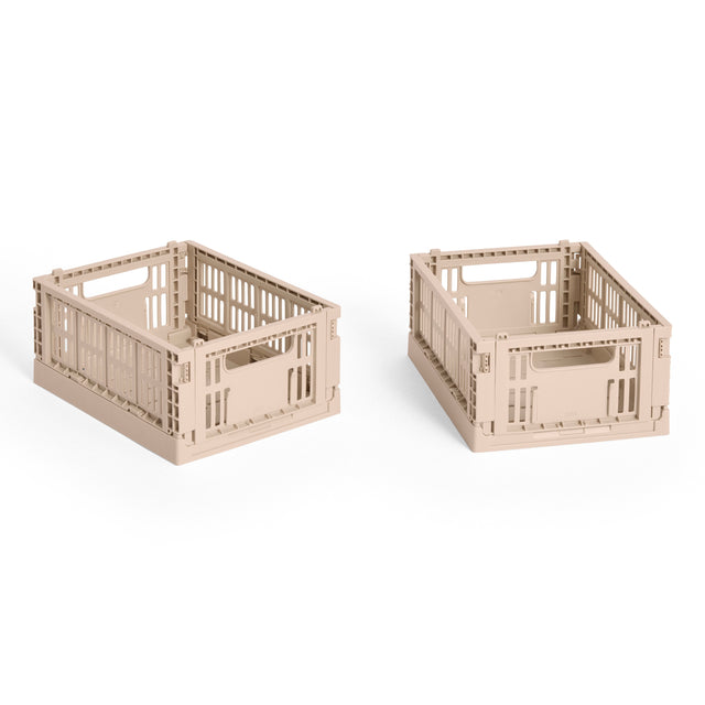 HAY Faltbox „Colour Crate Mini Powder“ | 2er-Set in Zartrosa | HAY