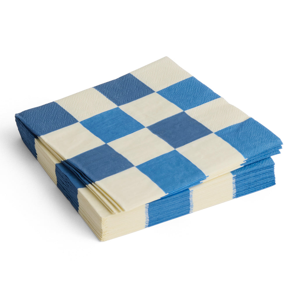 HAY Servietten „Off-White & Blues M Check“ | Set mit 20 Stück | HAY