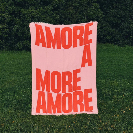 navucko Decke “Amore” Rosa/Rot 140 x 200 cm | 100% Baumwolle | navucko
