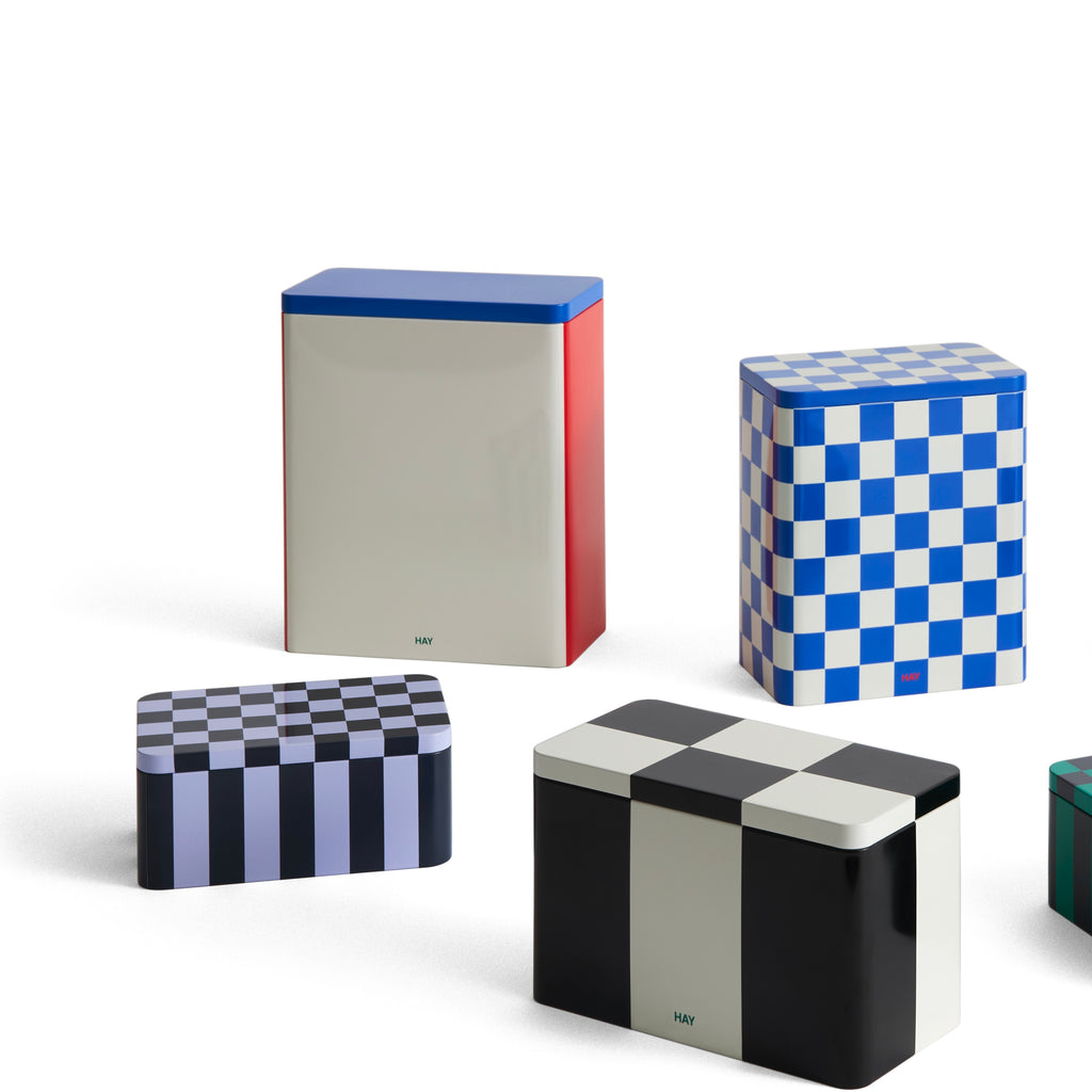 HAY Dose „Tin Container XL“ | Off-White, Blue & Red | HAY
