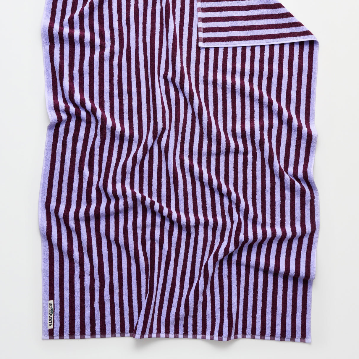 BONGUSTA Badelaken „Naram Wine & Lavender Blue“ | 100 × 150 cm | Bongusta
