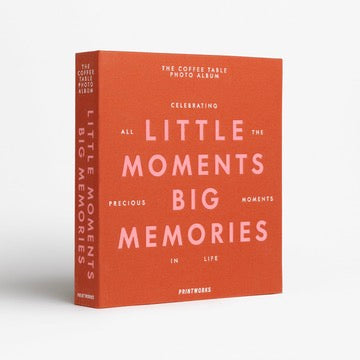 PRINTWORKS Fotoalbum “Little Moments Big Memories” Orange | Für große Augenblicke | PRINTWORKS