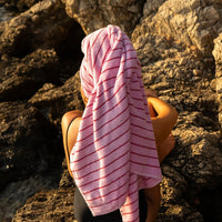 BONGUSTA Badelaken BONGUSTA “Naram Baby Pink & Sky Patrol” | 100x150 cm | Sanfte Farbkombination